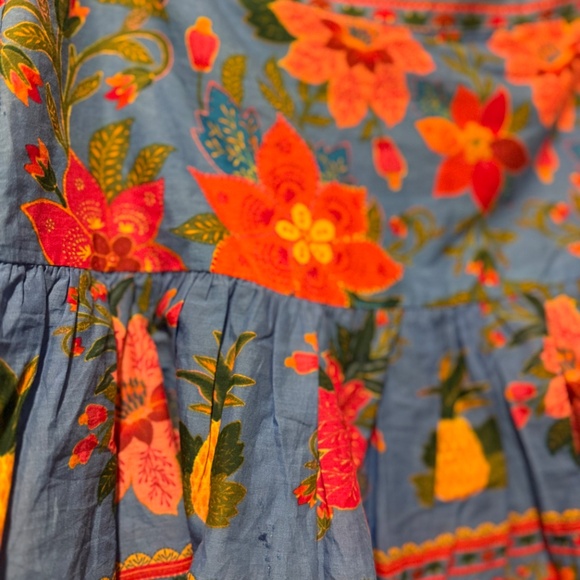 Farm Rio Blue Tropical Tapestry Floral Mini Skirt (Small) - Picture 5 of 9